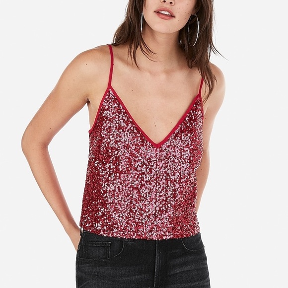 ❌SOLD❌/ Express X Olivia Culpo Sequin Top Sz S - Picture 7 of 14